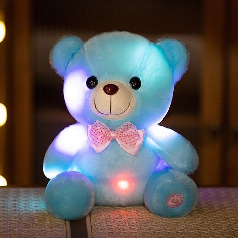 Ours Lumineux - Changeur De Couleur 7 Modes - Veilleuse En Peluche - Pour Chambre D'Enfant Ou Décoration Intérieure - 20 x 10 x 5 cm - 1 Pièce