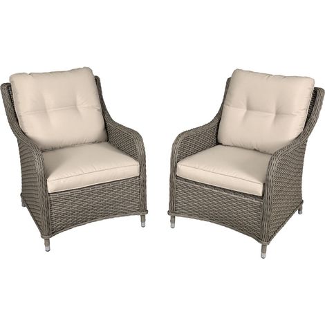 Dellonda DG69 Chester Rattan Wicker Outdoor Armchairs 2pc (1/5)
