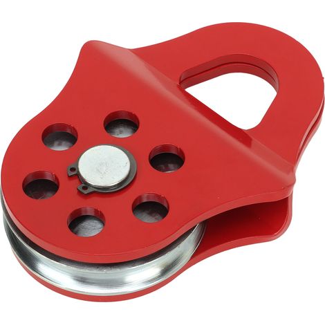 Poulie de remorquage à renvoi, capacité de charge de 4 tonnes, poulie de treuil robuste rouge pour camion, tracteur, VTT et UTV (1/5)