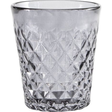 Zafferano Verre Tumbler Série Balloton En Verre Soufflé À La Bouche Couleur Gris Texture À Reliefs Artisanaux Coffret De 6 Pièces Capacité 35 Cl