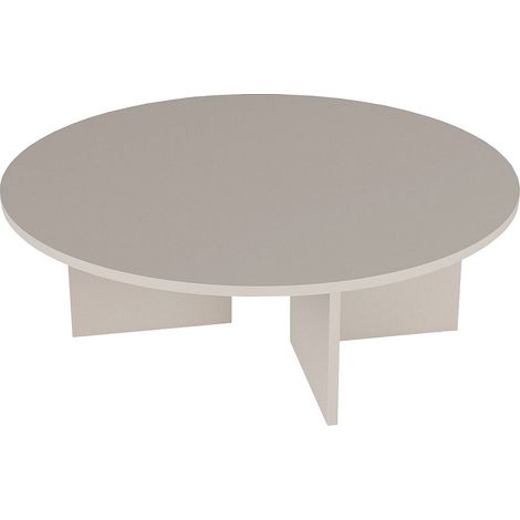 Table basse ronde - Effet travertin beige - TOPANIA