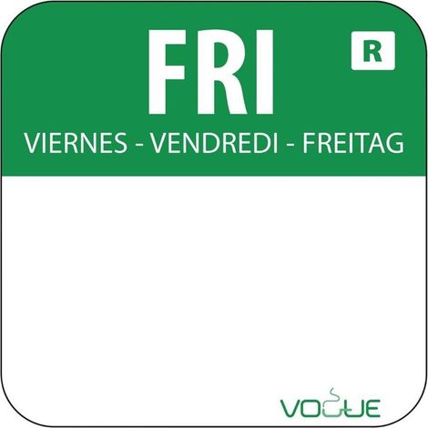 Etiquettes alimentaires code couleur vert vendredi 24mm - Lot de 1000