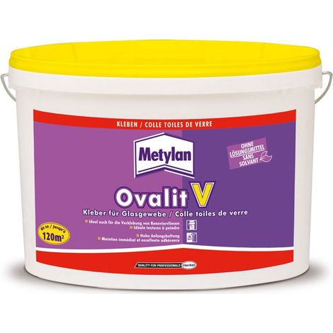 Metylan – Colle papier peint et toile de verre Ovalit V 18kg – Maintien immédiat – Excellente adhérence – Application au pistolet airless