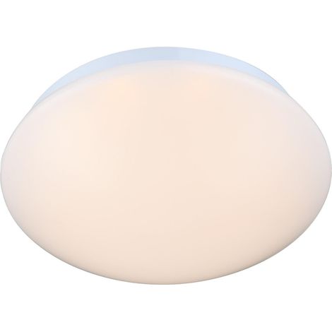 Plafoniera tonda con lampada led inclusa globo marlon, colore bianco, acrilico opale, 8w, 500 lumen, 3000k (1/2)