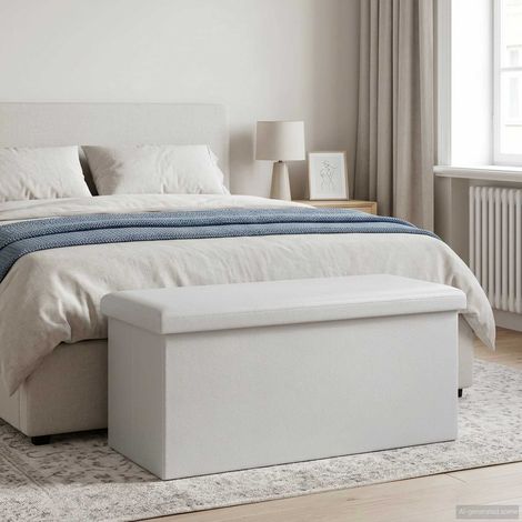 vidaXL Panchina di stoccaggio pieghevole Bianco PVC