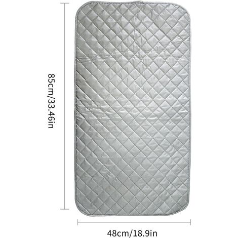 Nappe de Repassage Isolante Couverture de Repassage à la Vapeur Coton Tapis De Repassage Sur table Portable pour Lave-linge Sèche-linge Voyager la Maison Argent 48 85 cm (1/4)
