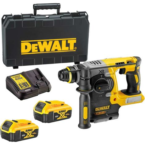 DeWalt DCH273P2 18V XR SDS+ Hammer Drill Kit with 2 x 5.0Ah Li-Ion Batteries, Charger and Carry Case