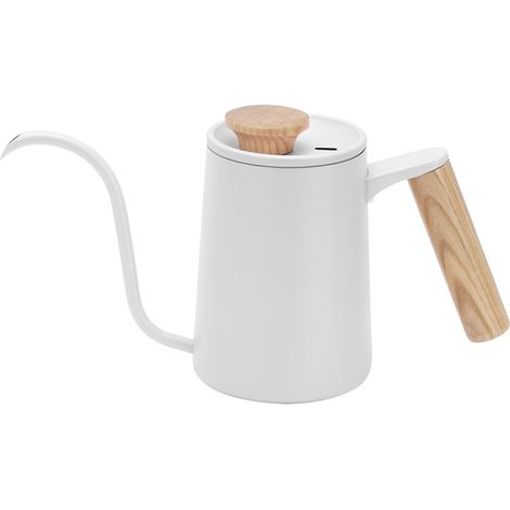 Bouilloire Café 650ml Inox 304, Pot à Café Manuelle avec Bec Long, Outils Café Blanc (1/5)