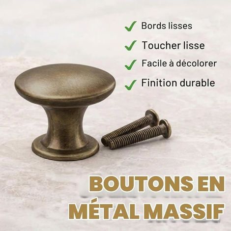 Poignée De Meuble - Bouton De Tiroir Ronde En Bronze Ancien - Diamètre 30 Mm - Pour Cuisine Armoire Bureau - Lot De 15 Pièces (1/5)