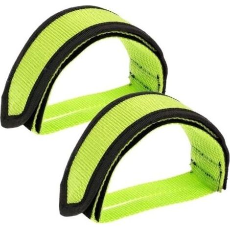 Pair 1 paire de sangles de pédale de vélo, réglables et antidérapantes, en nylon, accessoire de pédale de cyclisme universel pour débutants (vert) (1/4)