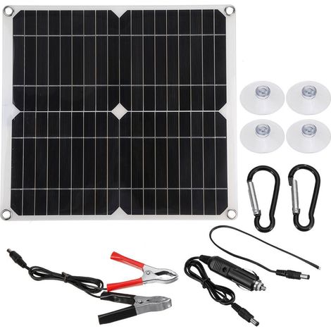 Kit de panneaux solaires monocristallins 25 W 12 V, module solaire photovoltaïque avec contrôleur de charge 10 A et chargeur de batterie 12 V (1/3)