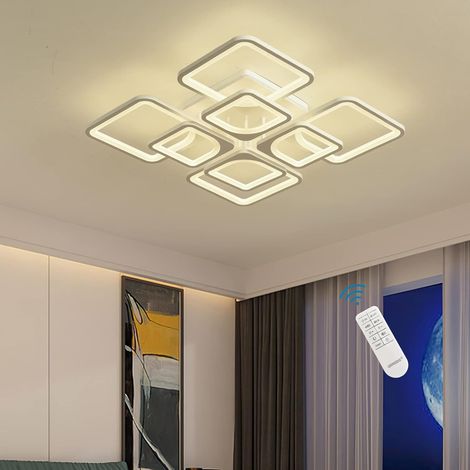 Ganeed LED Ceiling Lights Acrylic Dimmable Modern Lighting with Remote Vontrol 70 W Semi Flush Lamp 8 Square (1/5)