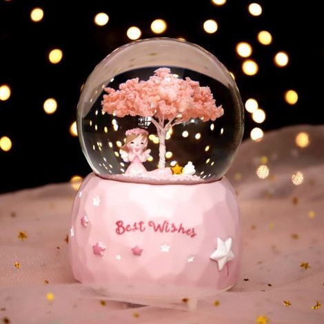 Boule de cristal Château de conte de fées, boîte à musique Neige, cadeau/décoration de Noël,Amour, 80 cm (1/5)
