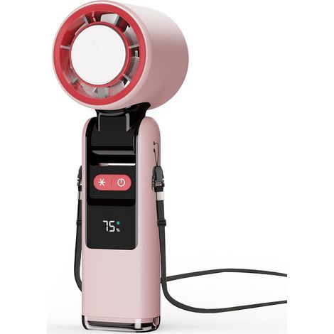 Ventilatore portatile, mini ventilatore palmare silenzioso, batteria ricaricabile da 4000 mAh, 5 velocità, piccolo ventilatore con funzione di borsa del ghiaccio, funzione torcia per ufficio, esterno
