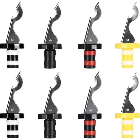 Bouchon A Levier - Acier Inoxydable Et Plastique - Pour Bouteilles De Vin Champagne Bière Huile Vinaigre - 8 Pièces