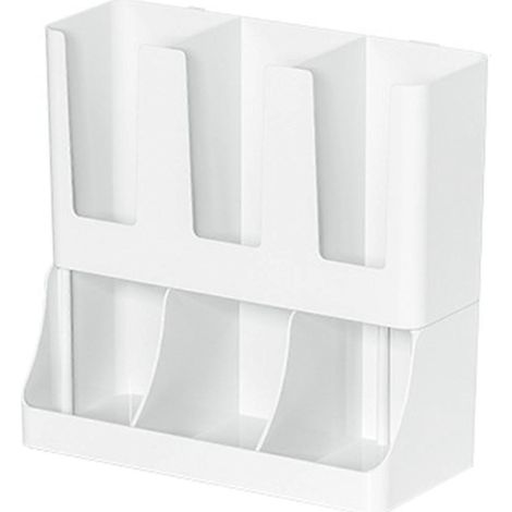 Einweg-Pappbecherhalter, multifunktionale Aufbewahrungsbox, Aufbewahrungsbox für Kaffeestrohhalme, weiße Mehrzweck-Aufbewahrungsbox (1/5)