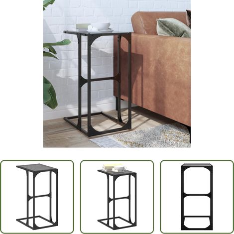 vidaXL Beistelltisch Schwarz -  Beistelltisch mit Glasplatte Schwarz 40x30x61,5 cm Stahl