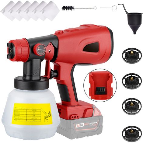 Pistolet à peinture sans fil Milwaukee 20V Max, électrique portatif avec réservoir 1000 ml pour maison meubles murs clôtures plafonds (1/5)