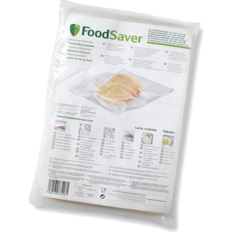 FoodSaver 48 Sacchetti Termosigillabili per Macchina per Sottovuoto, senza BPA, 20.7 x 29.2 cm (1/5)