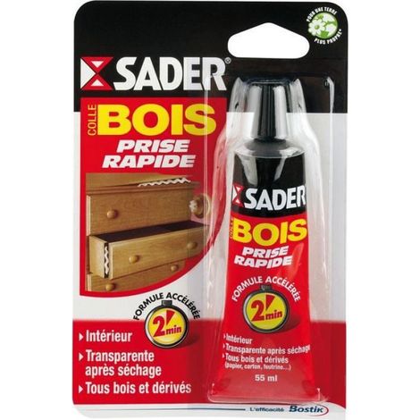 Colle Bois - Colle Vinylique Blanche Pour Assemblage Et Placage Extérieur - Résistante Humidité - Prise Rapide 5 Min - 55 ml (1/4)