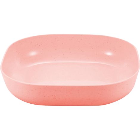 4 Assiettes carrées, plastique profond, résistantes incassables, vaisselle camping pique-nique, enfants adultes rose (1/5)
