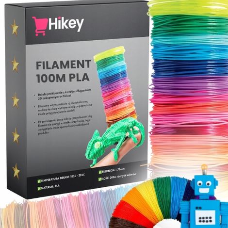 Filamento di ricambio per penna 3D, 100 m PLA, 20 colori misti, set sicuro (1/5)