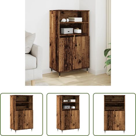 vidaXL Schrank Altholz - Highboard Altholz-Optik 60x36x110 cm Holzwerkstoff (1/5)