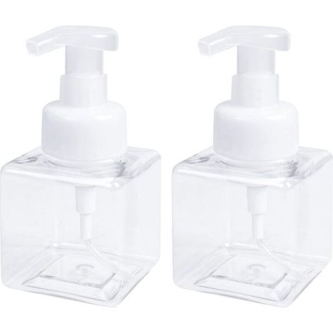 Set di 2 dispenser di sapone in schiuma da 250 ml (8,5 oz) - Flacone vuoto con pompa per cucina o bagno - Sapone per le mani, detergente viso -Crezuo