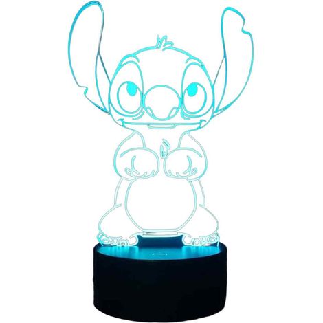 Lampe Stitch - Lampe Led 3d Avec Telecommande - 16 Couleurs - Pour Chambre D Enfant - Decoration Interieure - 1 Piece (1/5)