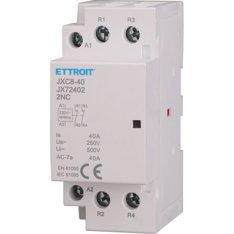 ETTROIT Modularschütz DIN 2P 220V 40A 2 Öffnerkontakte 2NC- JX72402