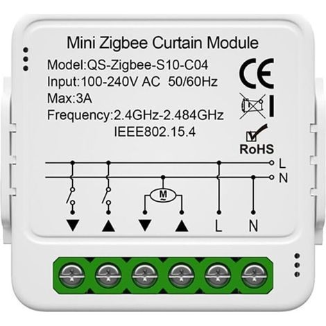 Interrupteur Module Volet Roulant Connecté, Commutateur Rideau Stores WiFi, Compatible avec Alexa Google Home pour Commande Vocale, Minuterie Intelligent Moteur Mural (1/4)