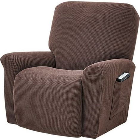 Housse de fauteuil Inclinable extensibles universelle, pour fauteuil inclinable de relaxation et de massage,Brun (1/5)