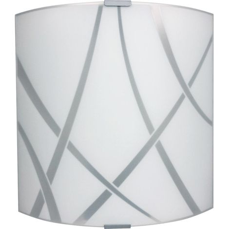Applique 1xE27 Montatura Argento Vetro Lastra Bianco E-Energy Clio (1/4)