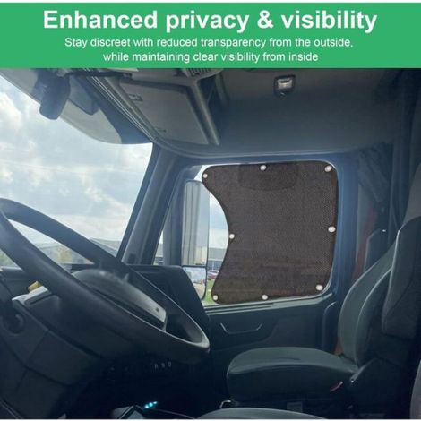2pcs Pare soleil latéral - Protection UV Installation ventouse - Camion semi remorque - Noir (1/5)