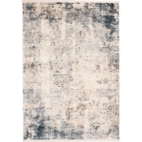 Tapis Imprimé Vintage Délavé "Palace" Bleu 80 x 150 cm (1/4)