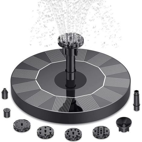 Fontaine Solaire Extrieur Flottante Pompe Solaire d\'tang 6 Buses, Fontaine Solaire pour Jardins, Bains d\'oiseaux, Etangs