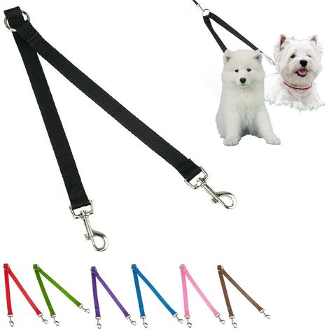 1 coupleur de laisse pour chien, clips métalliques, longueur 42 cm, accessoire promenade, harnais et collier (1/2)