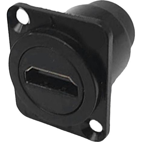Adaptateur de coupleur série D pour montage sur panneau, connecteur femelle-femelle HD Multimedia Interface (HDMI), noir. (1/5)