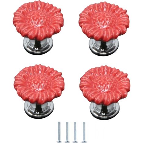 4 poignées rondes colorées en alliage de zinc et céramique pour (1/5)