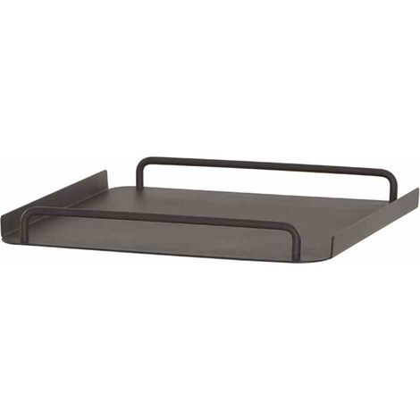 Bali Serviertablett 50x50cm aus Aluminium, Luxus Tablett matt anthrazit mit Griffen (1/5)