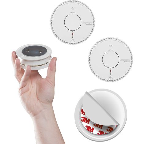 AngelEye Lot de 25 duos détecteurs de fumée NF autonomie et garantie 10 ans + 50 supports aimantés (1/2)