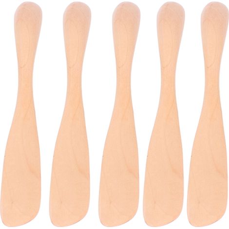 5 couteaux à beurre en bois, tartineurs à confiture et à fromage, style japonais, pour pain et masques faciaux, en bois massif. (1/5)