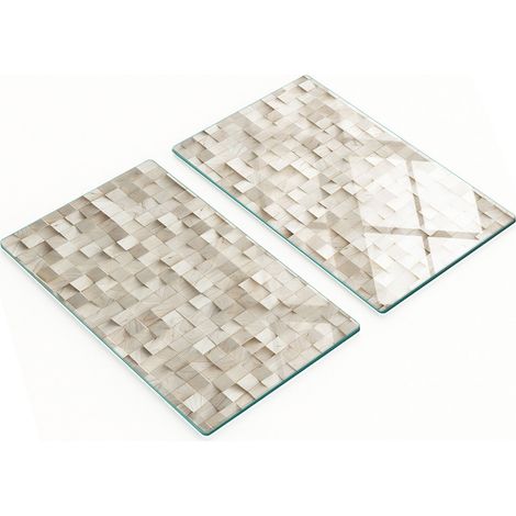 Tablas decorativas multifuncionales para cocina, de vidrio templado y madera, 2x30x52 cm.