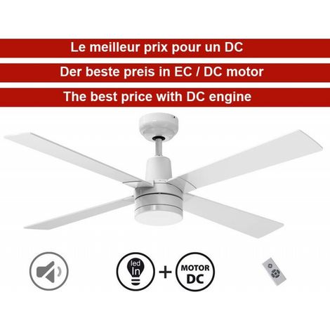 Ventilador de Techo ø122 cm con LED y Wifi Reversible Hypersilence (1/5)
