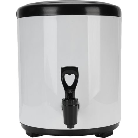 Distributeur de boissons isolé 6L, en acier inoxydable 304, boisson chaude et froide Portable pour le lait, le thé, le jus, la soupe, blanc