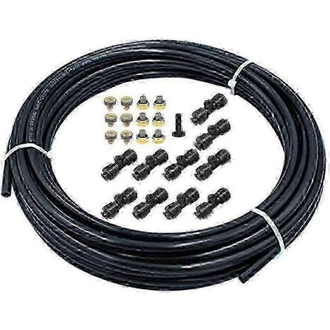 1/4 inch Slip-Lock Misting Nozzles Kit Fog Nozzles for Patio Misting System Outdoor Cooling System Garden Water Mister Edition 2025 (1/5)