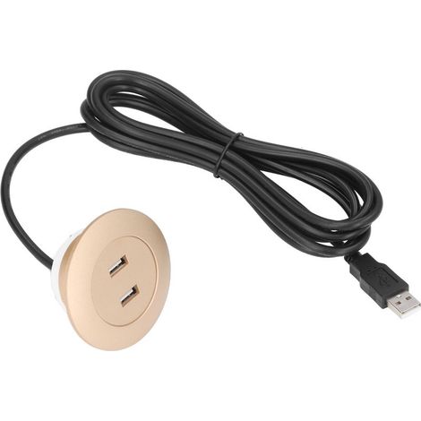 Prise Double USB à Encastrer pour Canapé - Ports de Recharge Rapide - Installation Flush Mount - Doré (1/5)