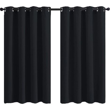 Rideaux occultants pour chambre à coucher, en microfibre isolante, à œillets, 2 pièces, 107 x 213 cm