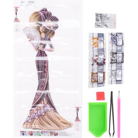 Kit de peinture diamant personnage figurine, décoration murale 30x60cm sans cadre, tableau strass à réaliser soi-même (1/5)