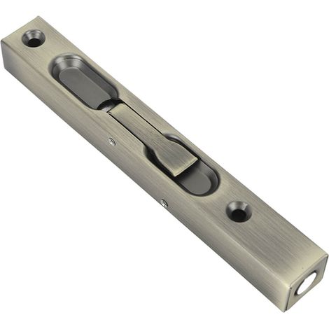 Verrou coulissant encastré tube aluminium alliage renforcé fermeture porte portail sécurité cyan 15,3x2,1x1,7cm avec vis et accessoire (1/5)